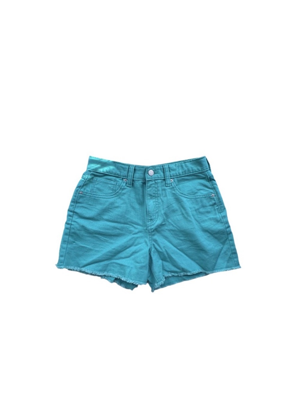 NWOT Old Navy Girls Teal High Rise Cut Off Jean Shorts